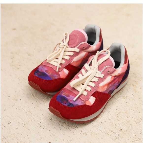 Inkkas Andes Joggers handcrafted suede and polyester mountains red and pink - Picture 5 of 16